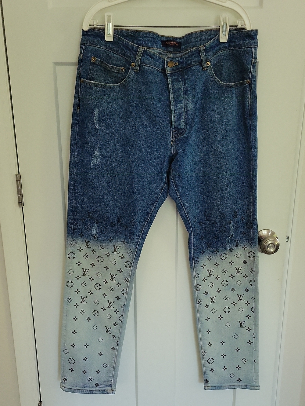 Louis Vuitton "Gradient Monogram" Jeans with Hombre Dye SZ 36